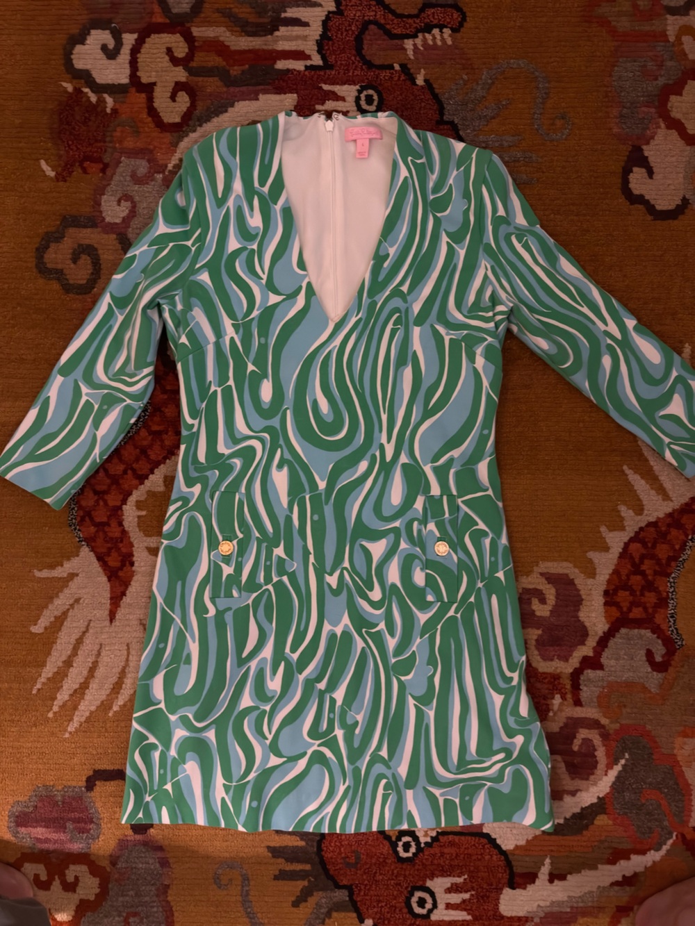 Lilly Pullitzer Retro Green Swirl Mini Dress